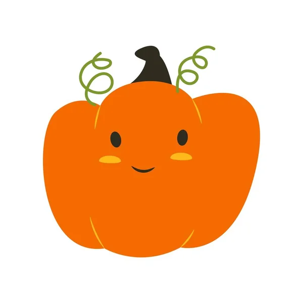 Cute halloween pumpkin. Halloween holiday. Vector illustration in flat style.