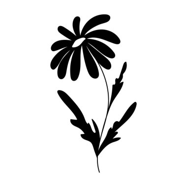 Silhouette image of chamomile. Vector illustration of a flower. Flowers and plants.