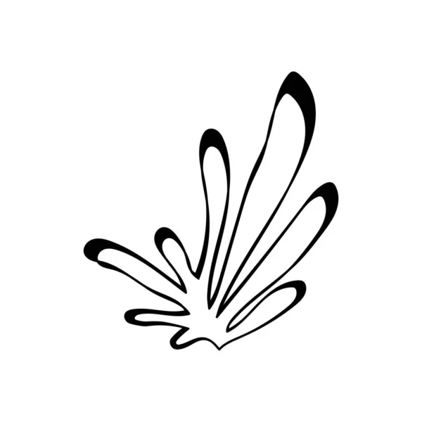 Illustration Flower Silhouette Twig Flowers Leaves Vector Illustration Floral Print — Διανυσματικό Αρχείο