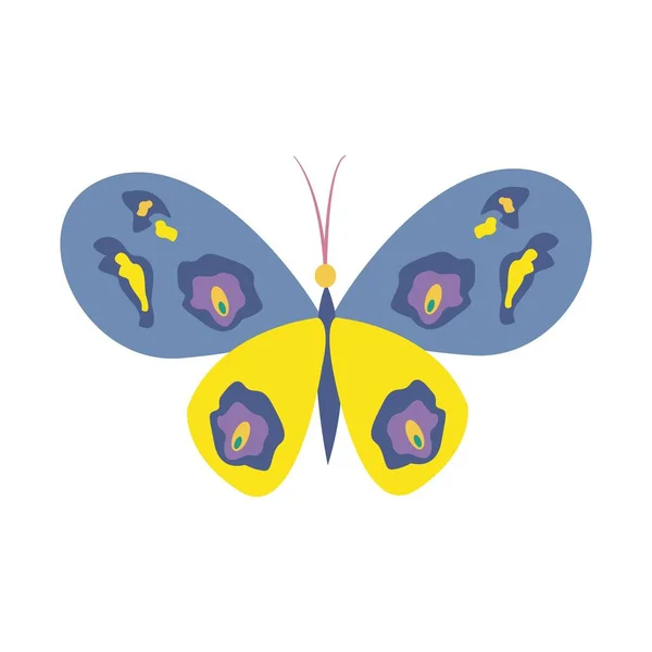 Барвистий Метелик Екзотичні Літаючі Комахи Векторні Ілюстрації — стоковий вектор