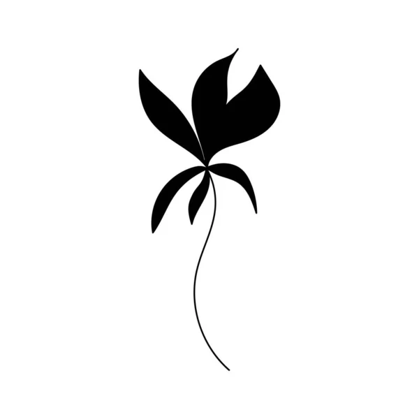 Illustration Flower Silhouette Twig Flowers Leaves Vector Illustration Floral Print — 스톡 벡터