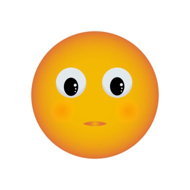 Büyük gözlü bir gülümseme, sosyal ağlar için mesaj tepkisi emojisi. Vektör gülümsemesi.