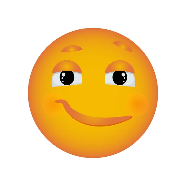 Emoticon Met Een Ontevreden Glimlach Emoji Reactie Berichten Voor Sociale — Stockvector