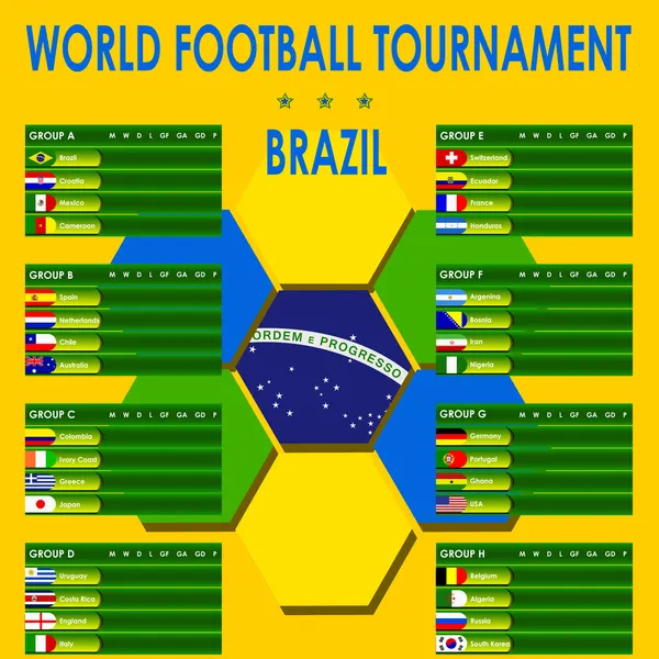 Mundial de fútbol torneo Brasil info gráficos — Vector de stock