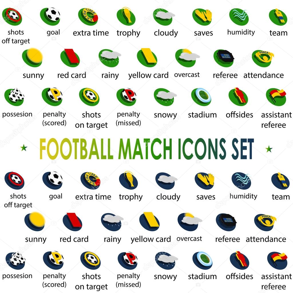 2014, football tournament match icons set Brazil