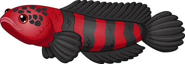 Illustration Vectorielle Des Canaux Poissons Rouges Noirs Cartoon — Image vectorielle