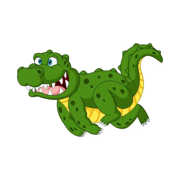 Vector Illustration Cute Crocodile Cartoon White Background — Stock Vector