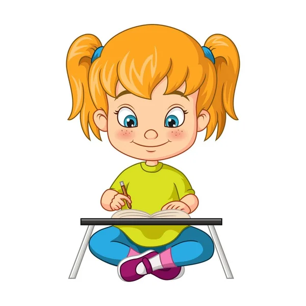 desk kid girl school vector 25441595 Vector Art at Vecteezy