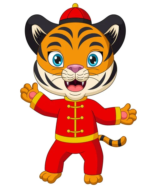 Vector Illustration Happy Chinese New Year 2022 Year Tiger — Stock Vector