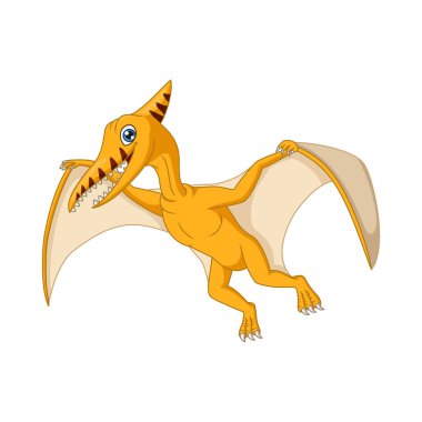 Çizgi film komik Pterodactyl dinozorun vektör çizimi