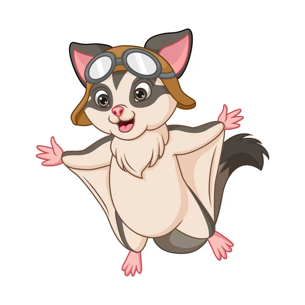 Vector Illustratie Van Cartoon Suiker Glider Witte Achtergrond — Stockvector