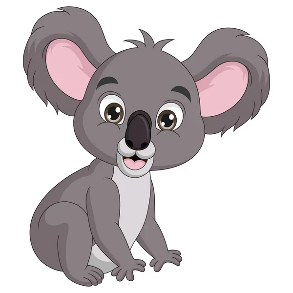 Wektor Ilustracja Cute Baby Koala Kreskówki Siedzi — Wektor stockowy