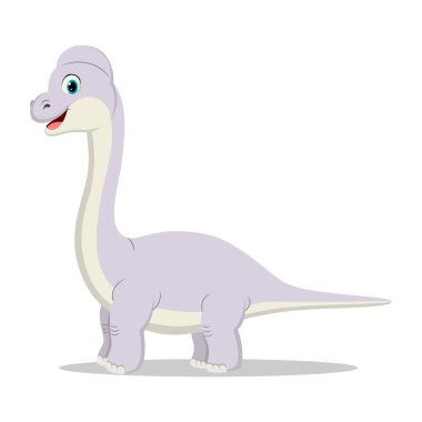 Vector Illustration of Cute brachiosaurus cartoon on white background