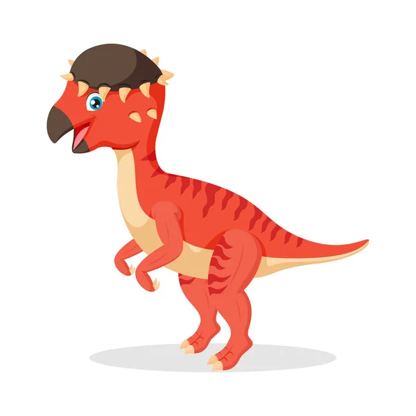 Vector Illustration Cute Happy Pachycephalosaurus Dinosaur Cartoon — Stock vektor