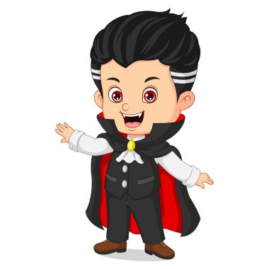 Vector Illustration of Cartoon dracula boy on white background