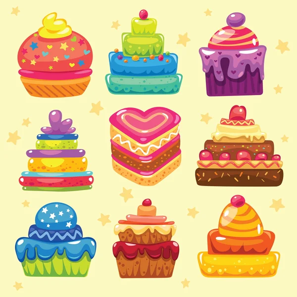 Sweet cakes — Stock Vector