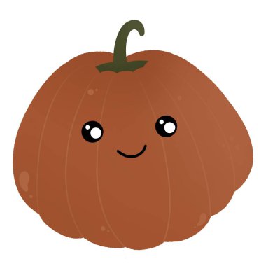 Şirin turuncu balkabağı ve gülümsemesi