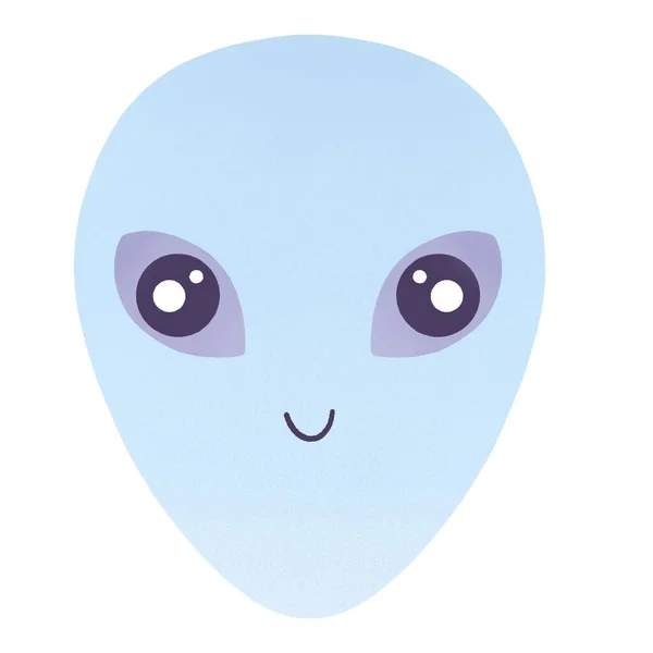 Amigável Sorridente Alienígena Com Cor Pele Azul — Fotografia de Stock