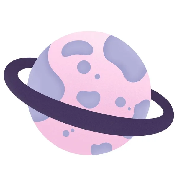 Рожева Планета Орбітою Бризками — стокове фото