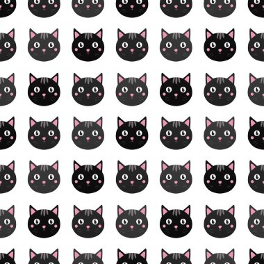 Kedili çocuklar için şirin desen