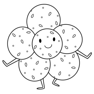 Komik çöreklerle boyama sayfası