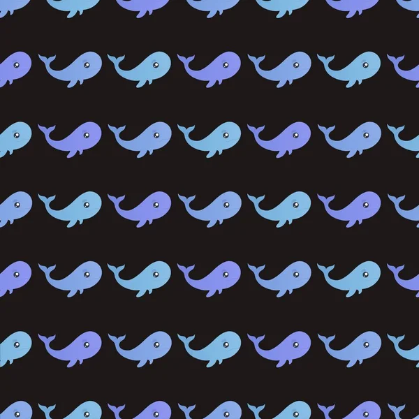 Schattig Patroon Met Kleurrijke Walvissen — Stockfoto