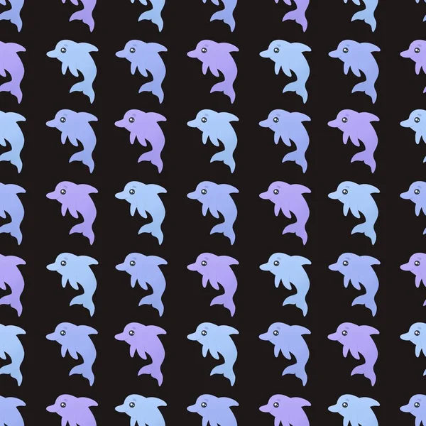 Schattig Patroon Met Kleurrijke Dolfijnen — Stockfoto