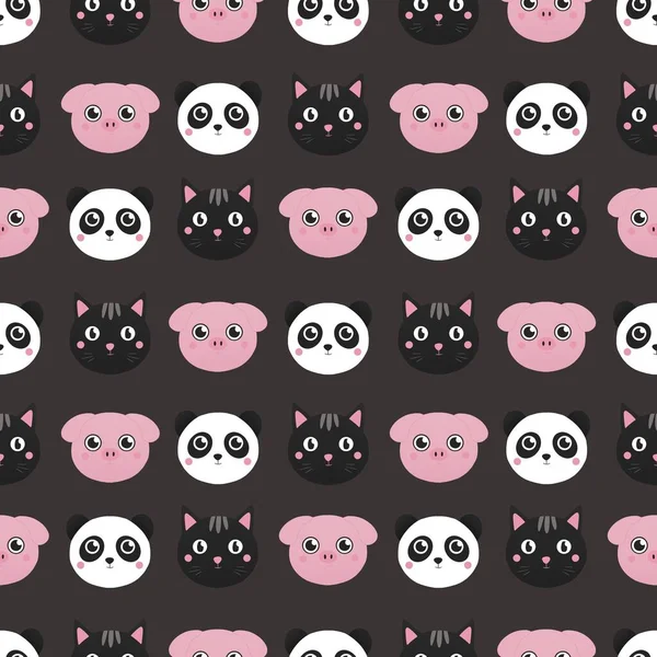 Modèle Mignon Pour Les Enfants Avec Porc Chat Panda — Photo