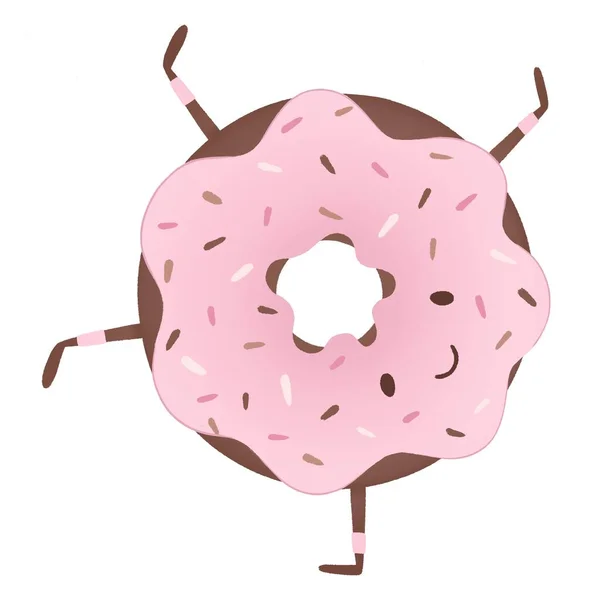Happy Donut Pink Powder — Stock Photo, Image