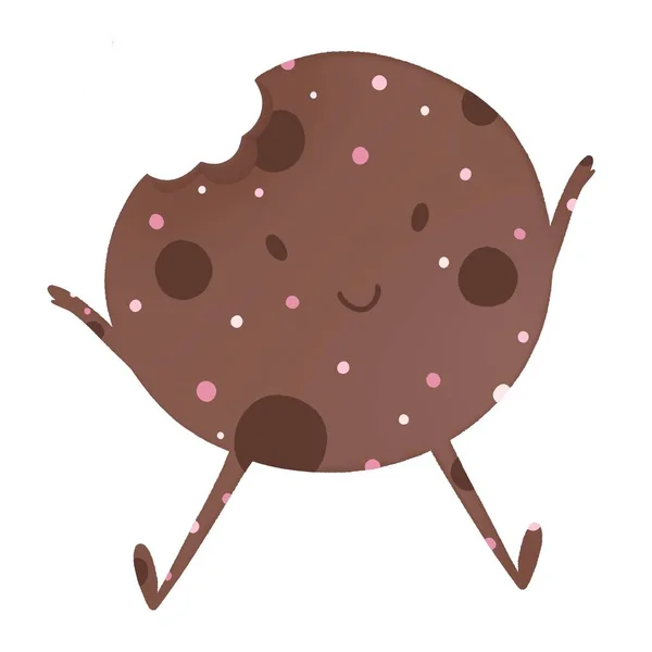 Biscoito Engraçado Com Recheio Chocolate — Fotografia de Stock