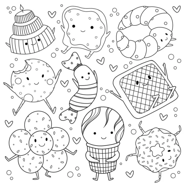 Coloring Page Sweets Kids — Stock Photo, Image