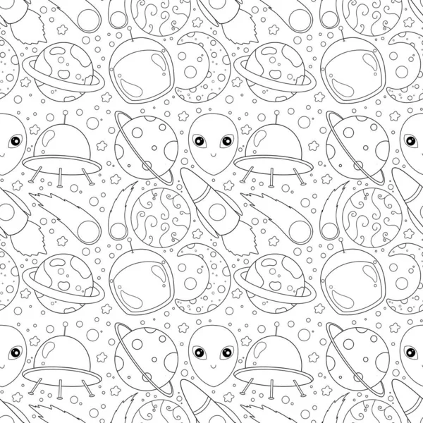 Space Coloring Page Kids — Stock Photo, Image