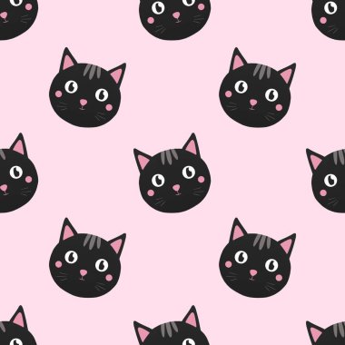 Kedili çocuklar için şirin desen