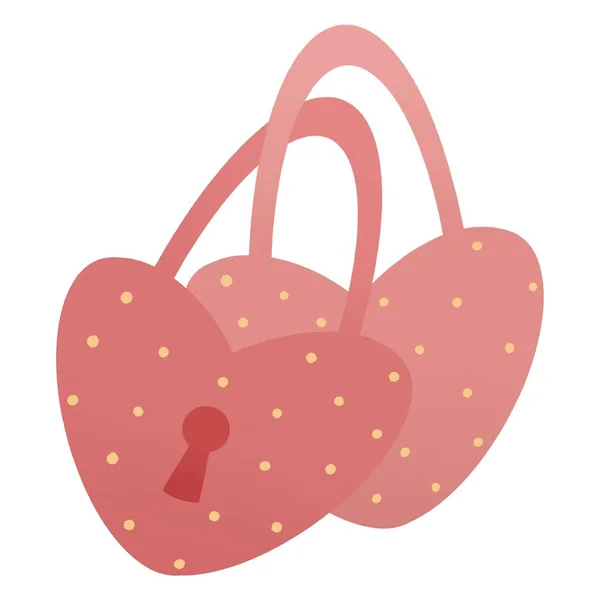 Valentine Illustration Heart Shaped Locks — Stock Photo, Image