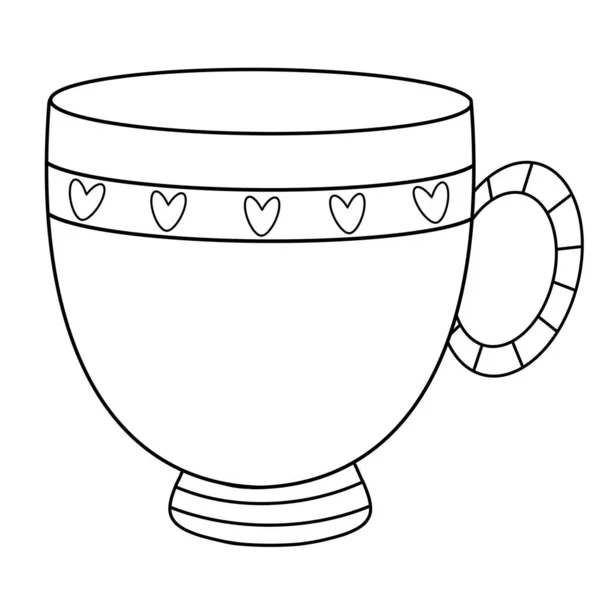 Cute Coloring Page Love Cup — Stock Photo, Image