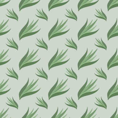 çiçek deseni - açık arkaplanda sevimli yeşil bitki yaprakları