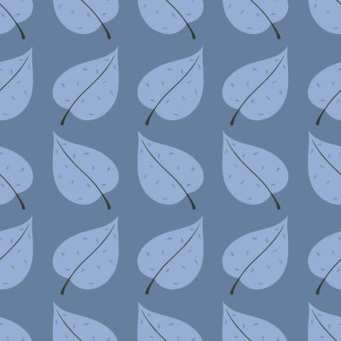 Basit bir çiçek deseni. Beyaz arka planda bir bitkinin güzel mavi yaprakları.