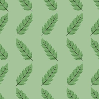 Basit, sevimli çiçek deseni. Yeşil arka planda bir bitkinin güzel yeşil yaprakları.