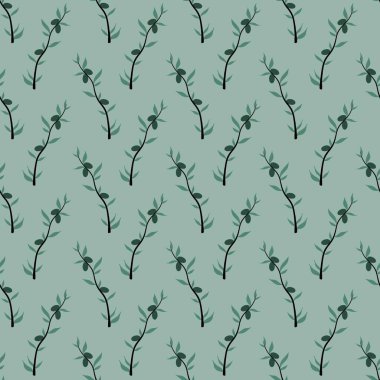çiçek deseni - hafif arkaplanda sevimli bitki yaprakları