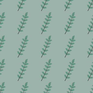 Güzel çiçek deseni - yeşil arka planda sevimli bitki yaprakları