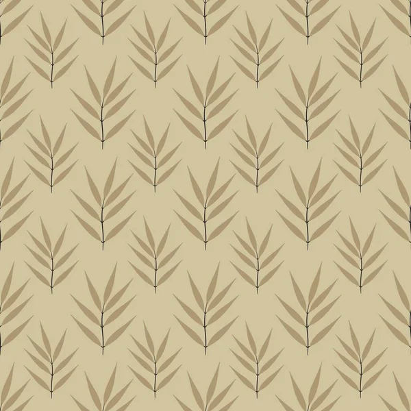 Çiçek deseni - altın bir arka planda sevimli bitki yaprakları