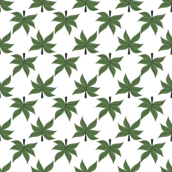 Basit bir çiçek deseni. Beyaz arka planda bir bitkinin güzel küçük yaprakları.