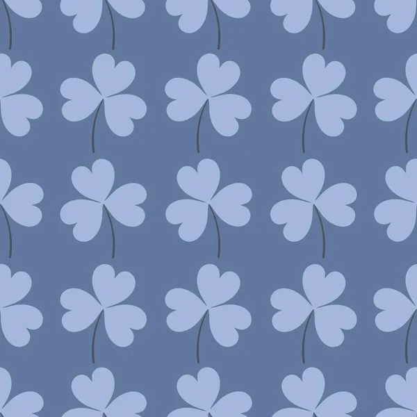 Proste Słodkie Kwiatowy Wzór Piękne Małe Liście Roślin Niebieskim Tle — Zdjęcie stockowe