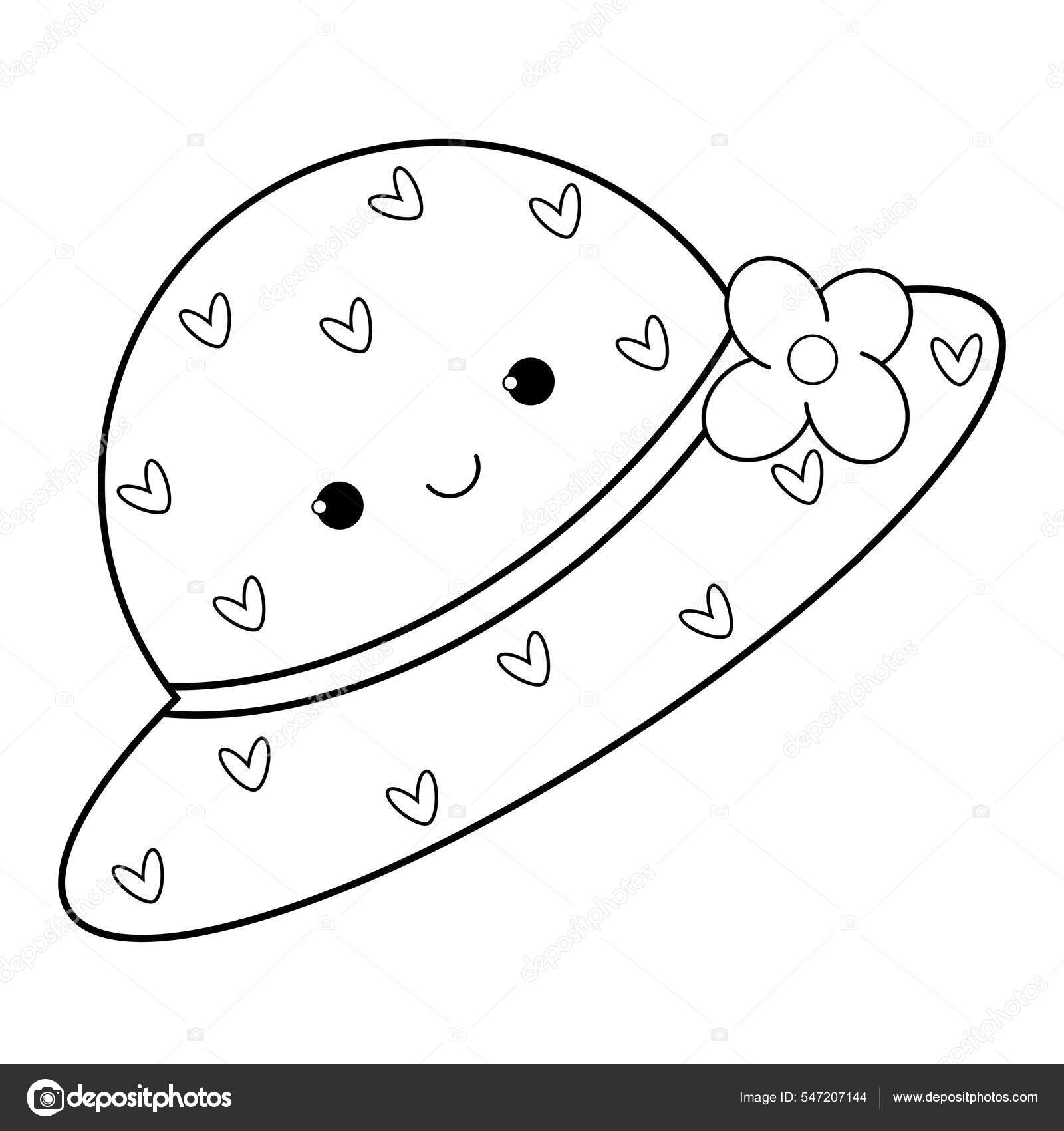 Página Para Colorear Lindo Verano Infantil Sombrero Sonriente — Foto de  stock #547207144 © dianahaharina, image size:1600x1700