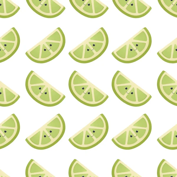 Çocuklar için şirin bir yaz şablonu. Beyaz arka planda gülümseyen limon.