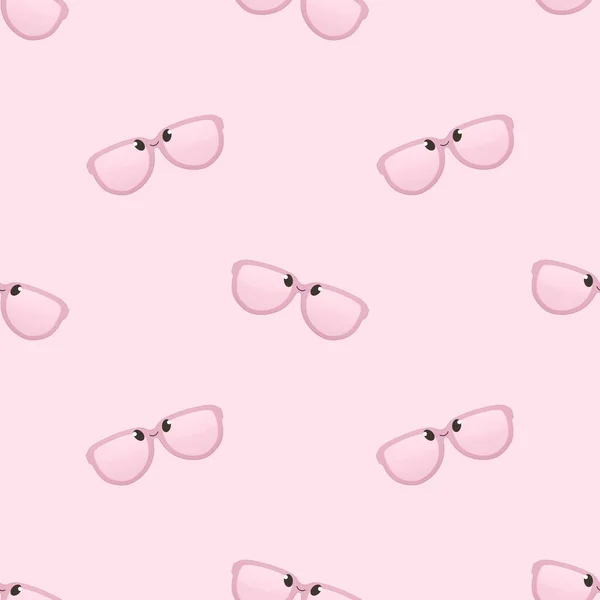 Çocuklar için şirin bir yaz şablonu. Pembe arka planda güneş gözlüğü.
