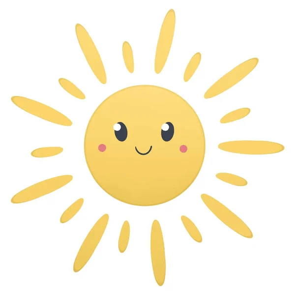 Illustration Estivale Mignonne Pour Les Enfants Soleil Souriant — Photo