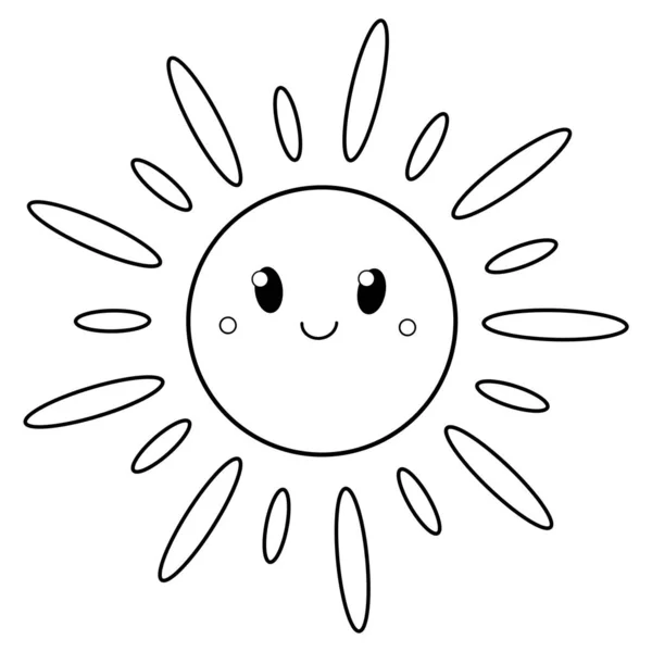 Coloriage Mignon Été Pour Enfants Soleil Joyeux — Photo