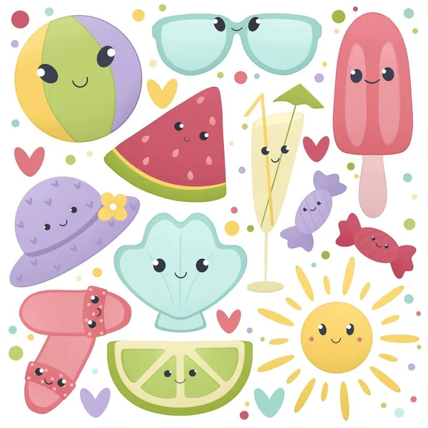 Stickerpack Verão Bonito Para Crianças — Fotografia de Stock