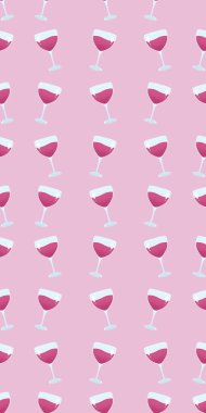 Şarap kadehli desen